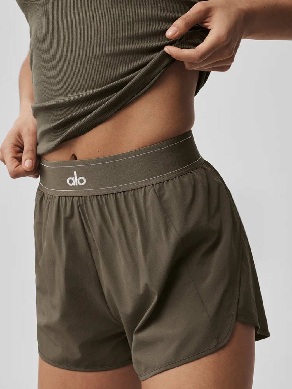 ALO Yoga Match Point Short XS Olive Tree NWT